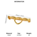 Detailed view of a gold-plated copper bamboo style connector with cubic zirconia stones - Bamboo Shape Rhinestone Accessory (G410351)