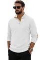 Sweat homme blanc en velours côtelé avec empiècements aux coudes et col polo boutonné - Blanc