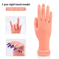 Verstellbare Silikon-Maniküre-Übungshand mit flexiblen Fingern für Nageldesign - Rechte Hand biegbar