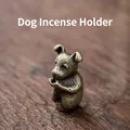 Portaincenso in ottone antico a forma di cane zodiacale con finitura retrò fatta a mano - Cane Bruciaincenso (Zodiaco Cane)