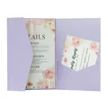 Detail view of lavender wedding invitation suite with floral cards and pocket fold - Lilac Purple