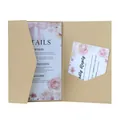 Detail view of champagne gold pocket wedding invitation with floral insert cards - Beige Gold