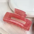 Molla per capelli rettangolare in acrilico rosa marmorizzato con finitura glitter - Rettangolare Rosso Melograno