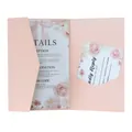 Detail view of pink laser cut wedding invitation with floral insert and RSVP cards - Pink