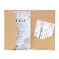 Macro view of kraft paper pocketfold wedding invitation with floral printed insert cards - Kraft Paper Color