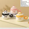 Cute cream ceramic panda mug with 3D animal lid and 380ml capacity for coffee - Pompompurin Style 3D Lid (1371) / Animal Pudding (1371)