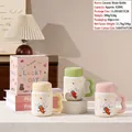 Cartoon pig ceramic mug with heart handle and matching lid in 420ml gift box - Heart Handle Rabbit (Cup Lid)