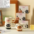 Cartoon pig ceramic mug with pink finish and 420ml capacity in gift box packaging - Pink Pig/Black Cat/Brown Bear (1242)