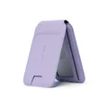 Slim light purple magnetic leather MagSafe wallet card holder with fold design - Lavender