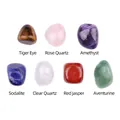 Set mit 7 polierten natürlichen Heilkristallen wie Tigerauge, Amethyst und Rosenquarz - 7 Trommelsteine-Set