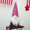 Gnomo patriottico di peluche rosso bianco blu con cappello a strisce per il giorno dell'indipendenza - Cappello Blu con Stelle (DL011)