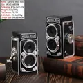 Retro vintage camera music box in matte black and silver finish for home decor - Camera Style / Black