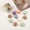 Cute matte floral hair clips in Morandi colors with a clear storage gift box - Flower / Morandi Blue