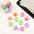 Mini flower hair claws in macaron colors with a Best For You transparent storage box - Plum Blossom / Spring Colors