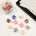 Star-shaped matte hair clips in random colors with transparent storage container box - Star / Morandi Blue