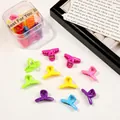 Colorful mini hair claw clips set in transparent box with Best For You sticker label - Cross / Vibrant Color