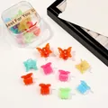 Colorful mini butterfly hair claw clips in a transparent box with handmade stickers - Butterfly / Jelly Color