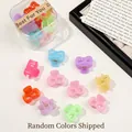 Mini butterfly hair clips in colorful macaron shades with clear storage gift box - Double Hole Bowknot / Jelly Color