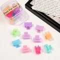 Mini candy color hair claws set in a clear storage box for girls and women - Cube / Jelly Color