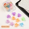 Colorful hollow heart-shaped plastic hair clips set in a clear organizer box - Heart / Jelly Color