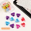 Set of colorful mini plastic hair claws in a transparent storage box for women - Semi-circle / Vibrant Color
