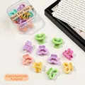 Mini heart-shaped hair clips set in assorted macaron colors with transparent storage box - Heart / Spring Colors