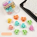 Mini colorful bow hair claws set in a transparent gift box with assorted colors - Double Hole Bowknot / Spring Colors