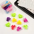 Mini colorful plastic hair claw clips set in a transparent box with random colors - Cube / Vibrant Color