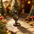 Miniature handmade brass turtle figurine in standing pose with vintage bronze finish - Turtle Prime Minister
