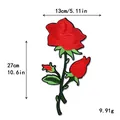 Rode roos borduurwerk patch voor kleding DIY decoratie variant 13x27cm groot - Grote Rode Roos Stijl(GZ-724)