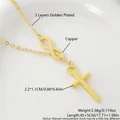 Golden plated infinity cross necklace in copper finish with 45cm adjustable chain length - Necklace (Pendant And Chain) / Cross Infinity Necklace