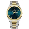 Orologio al quarzo uomo con quadrante blu e cinturino bicolore in acciaio inox - Sfumato Blu Oro