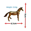 Solid brass horse statue detail with dimensions 6.1cm by 4cm and weight 23.8g - Standing Horse Ornament