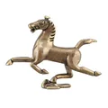 Close-up of vintage bronze Flying Horse of Gansu statue with detailed metal texture - Galloping Horse Treading on a Flying Swallow