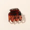 Elegant amber tortoise shell hair claw clip in translucent resin for bun hairstyles - Bulk Packaging / Glossy Dark Red Leopard
