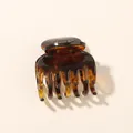 Minimalist 4cm dark brown tortoiseshell hair claw clip with matte resin finish - Bulk Packaging / Glossy Yellow Leopard