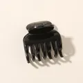 Glossy black 4cm claw clip with cross-teeth design for elegant hair styling - Bulk Packaging / Glossy Black