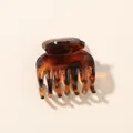 Glossy tortoiseshell hair claw clip in dark brown resin with a strong spring grip - Bulk Packaging / Glossy Red Leopard