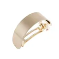 Matte gold arched metal spring hair clip with elegant brushed texture finish - 5cm / Brushed Gold