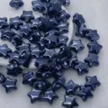 Deep blue glossy star-shaped ceramic beads for DIY jewelry making necklaces and bracelets - Ink Blue