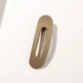 Matte khaki long 11cm hollow duckbill hair clip with minimalist oval design for women - Camel (Bulk)