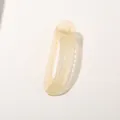 Pince à cheveux minimaliste de 11cm jaune crème avec design ovale transparent - Jelly Cream White (Bulk)