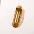Pince à cheveux rectangulaire évidée marron ambre avec ressort en métal solide - Jelly Coffee (Bulk)