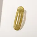 Pince à cheveux 11cm vert olive translucide avec design ovale creux et antidérapant - Jelly Green (Bulk)