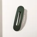 Pince à cheveux ovale vert foncé mat au design épuré avec ressort de fixation - Dark Green (Bulk)