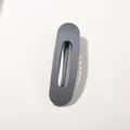 Pince à cheveux ovale gris foncé mat de 11cm avec une finition en plastique mat - Slate Gray (Bulk)