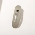 Barrette à cheveux ovale 11cm grise mate au design minimaliste et finition sablée - Light Gray (Bulk)