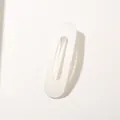 Pince à cheveux ovale creuse blanche minimaliste de 11 cm au fini brillant - Blanc Pur Brillant (Vrac)