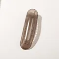 Pince à cheveux ovale marron translucide de 11cm avec ressort métallique robuste - Jelly Gray (Bulk)
