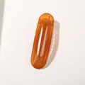 Pince à cheveux ovale creuse de 11cm au fini orange ambré translucide - Caramel Jelly (Vrac)